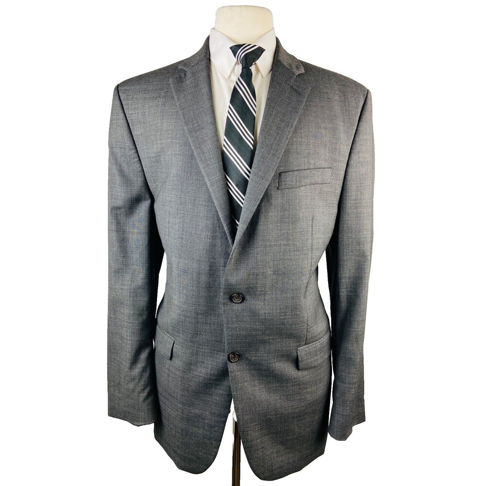RALPH LAUREN Mens 46L Solid Gray Super Soft Wool Blazer Sport Coat Suit Jacket